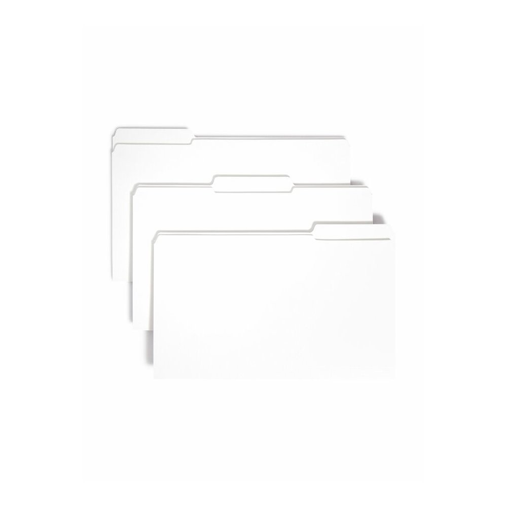 Smead Colored 1/3 Tab Cut Legal Recycled Top Tab File Folder - 8 1/2" x 14" - 3/4" Expansion - Top Tab Location - Assorted Tab Position - 11 pt. - 2 Plys - White - 10% Recycled - 100 / Box. Picture 6