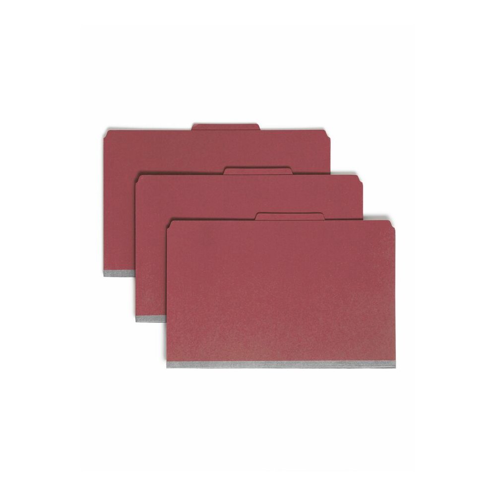 Smead SafeSHIELD 2/5 Tab Cut Legal Recycled Classification Folder - 8 1/2" x 14" - 2" Expansion - 2 x 2S Fastener - 2" for Folder - Top Tab Location - Right of Center Tab Position - 1 Divider - 25 pt.. Picture 6
