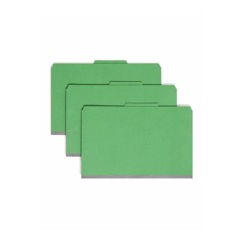 Smead SafeSHIELD 2/5 Tab Cut Legal Recycled Classification Folder - 8 1/2" x 14" - 2" Expansion - 2 x 2S Fastener - 2" for Folder - Top Tab Location - Right of Center Tab Position - 1 Divider - 25 pt.. Picture 7
