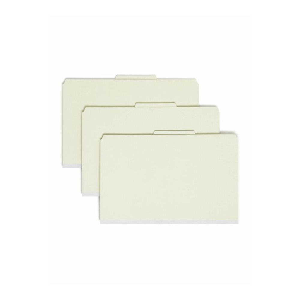Smead SafeSHIELD 2/5 Tab Cut Legal Recycled Classification Folder - 8 1/2" x 14" - 2" Expansion - 2 x 2S Fastener - 2" for Folder - Top Tab Location - Right of Center Tab Position - 1 Divider - 25 pt.. Picture 8
