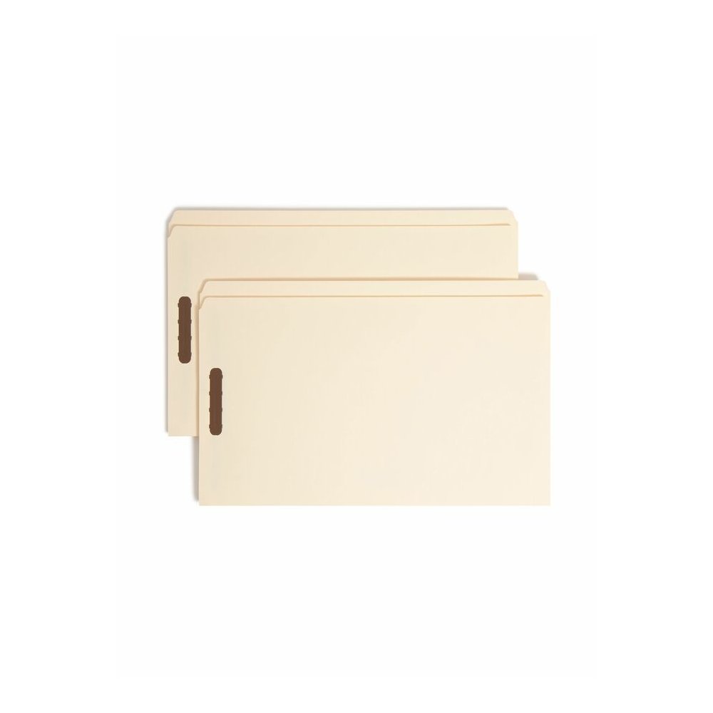 Smead Straight Tab Cut Legal Recycled Fastener Folder - 8 1/2" x 14" - 3/4" Expansion - 2 x 2K Fastener - 2" for Folder - 11 pt. - 2 Plys - Manila - Reinforced Tab - 10% Recycled - 50 / Box. Picture 6