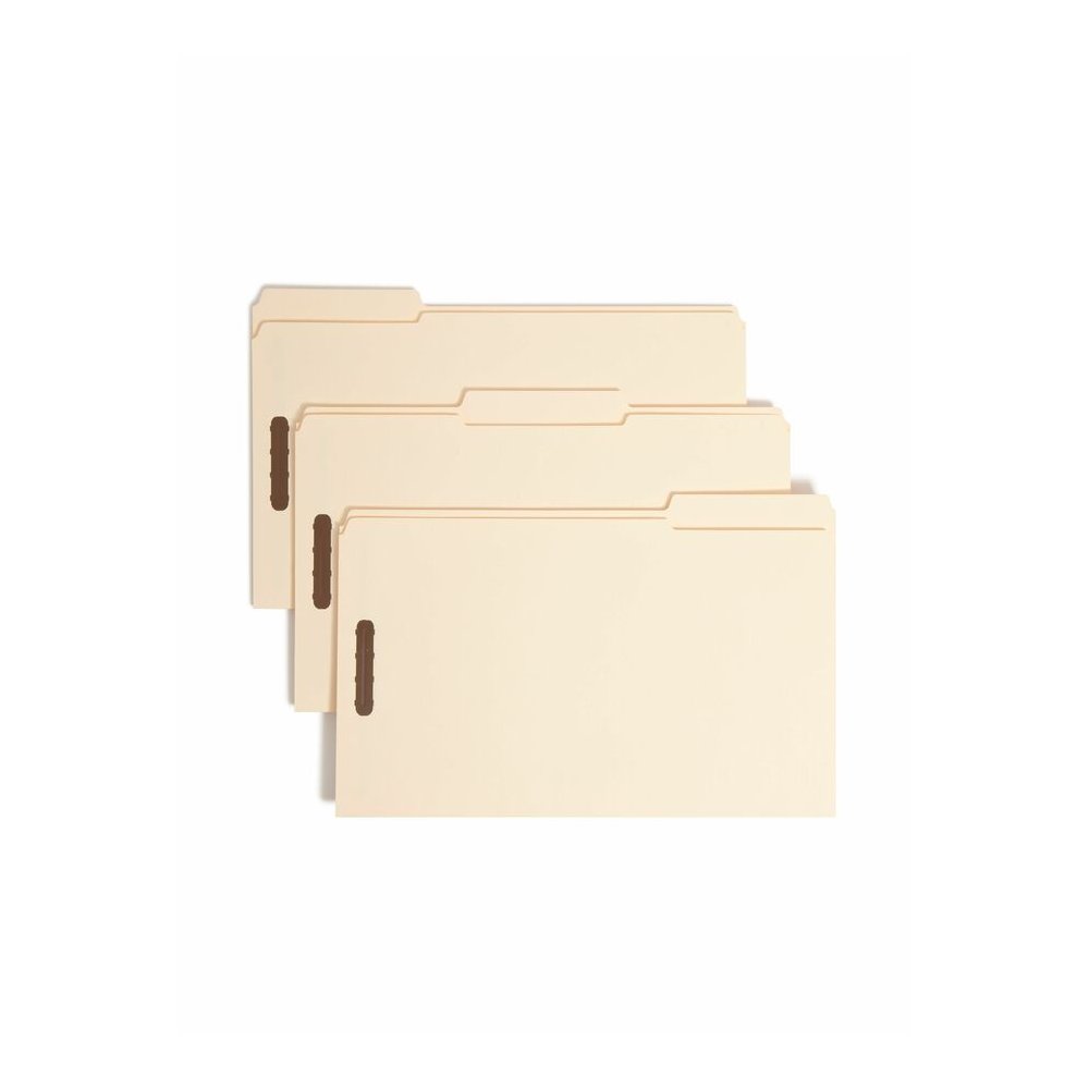 Smead 1/3 Tab Cut Legal Recycled Fastener Folder - 8 1/2" x 14" - 3/4" Expansion - 2 x 2K Fastener - 2" for Folder - Top Tab Location - Assorted Tab Position - 11 pt. - 2 Plys - Manila - Reinforced Ta. Picture 7