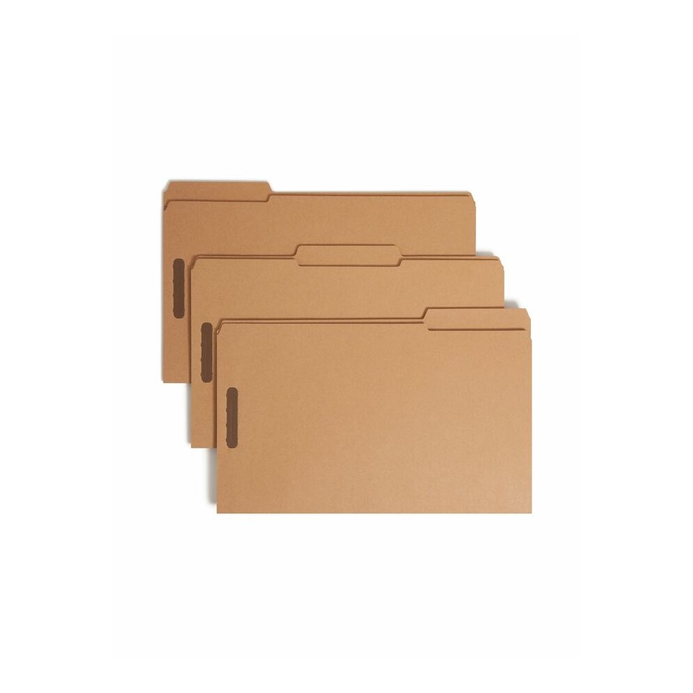 Smead 1/3 Tab Cut Legal Recycled Fastener Folder - 8 1/2" x 14" - 3/4" Expansion - 2 x 2K Fastener - 2" for Folder - Top Tab Location - Assorted Tab Position - 11 pt. - 2 Plys - Kraft - Reinforced Tab. Picture 5