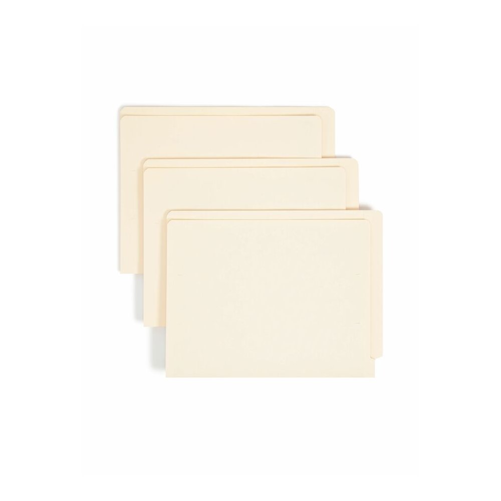 Smead Straight Tab Cut Letter Recycled End Tab File Folder - 8 1/2" x 11" - 3/4" Expansion - 11 pt. - 2 Plys - Manila - Durable - 10% Recycled - 100 / Box. Picture 6