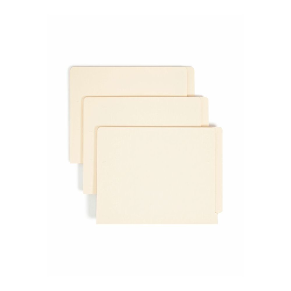 Smead Shelf-Master Straight Tab Cut Letter Recycled End Tab File Folder - 8 1/2" x 11" - 3/4" Expansion - 11 pt. - 2 Plys - Manila - Reinforced Tab, Embossed - 10% Recycled - 100 / Box. Picture 8