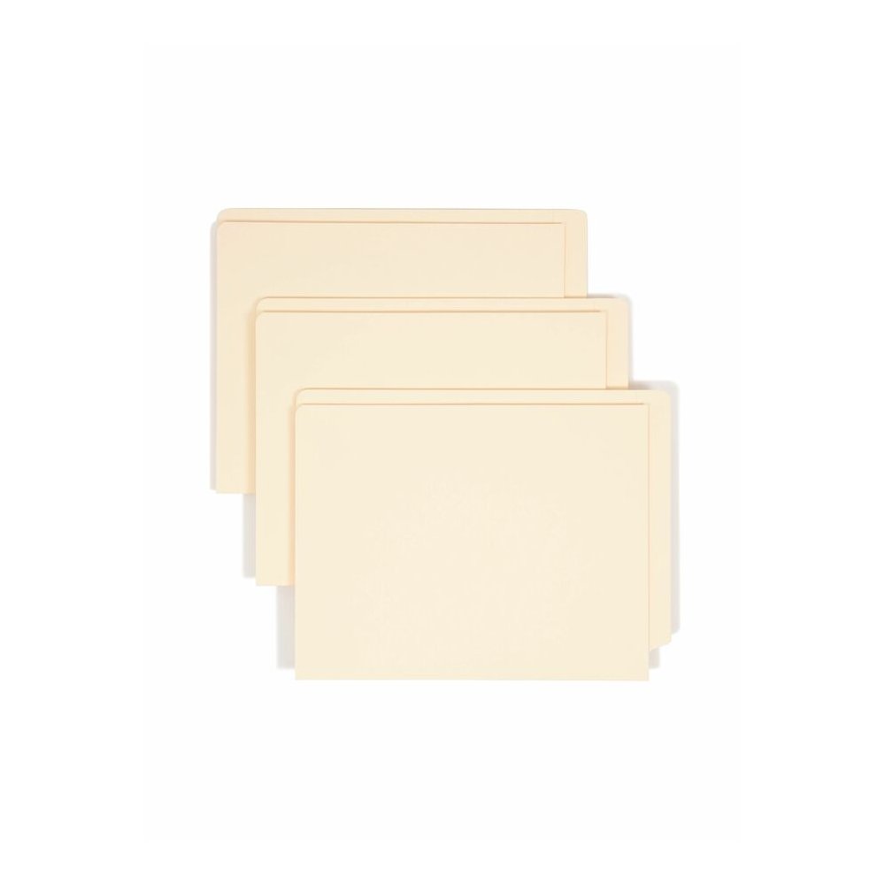 Smead Straight Tab Cut Letter Recycled File Pocket - 8 1/2" x 11" - 1 Pocket - 11 pt. - 2 Plys - Manila - Heavyweight Cover, Embossed - 10% Recycled - 50 / Box. Picture 6