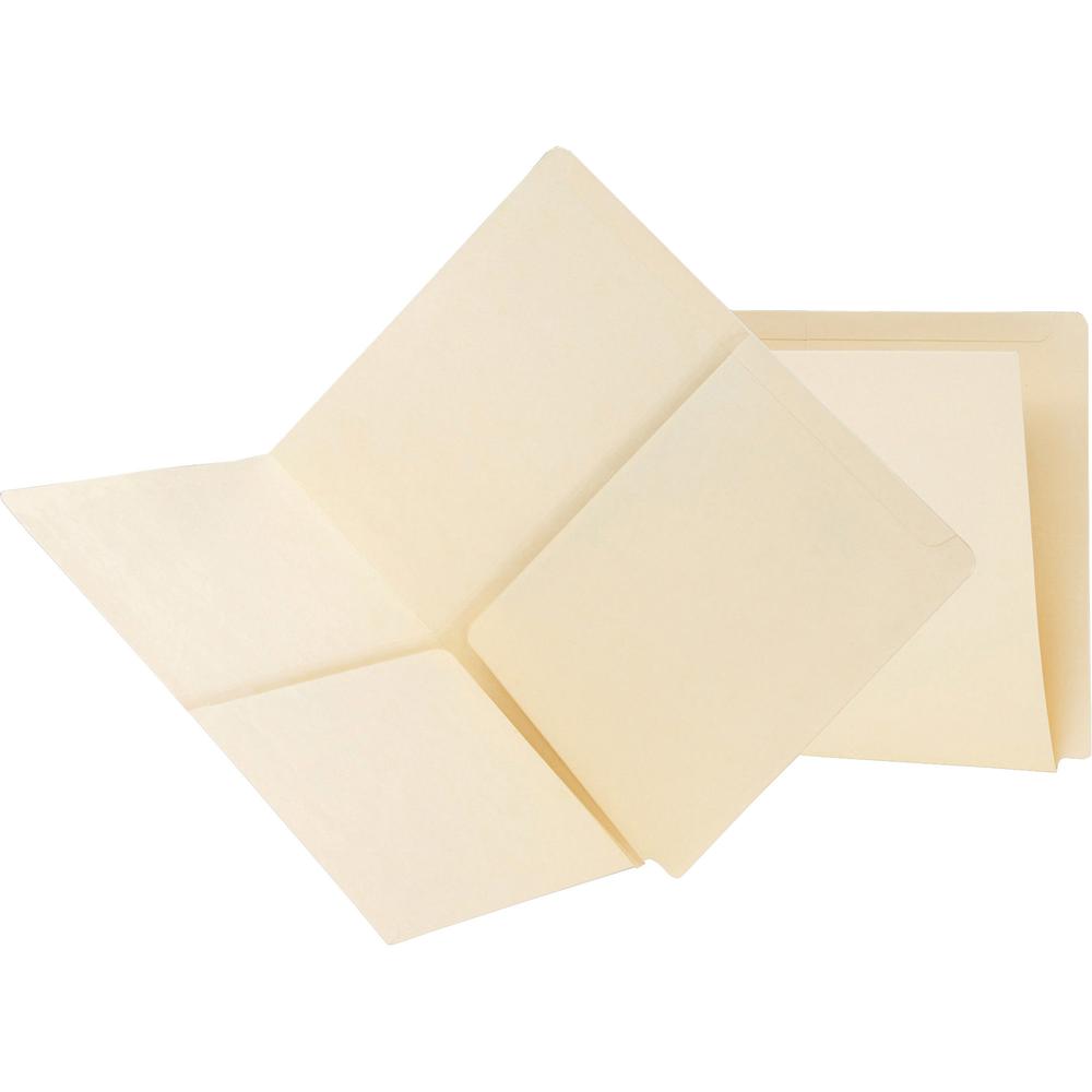 Smead Straight Tab Cut Letter Recycled File Pocket - 8 1/2" x 11" - 2 Pocket(s) - Manila - 10% Recycled - 25 / Box. Picture 3