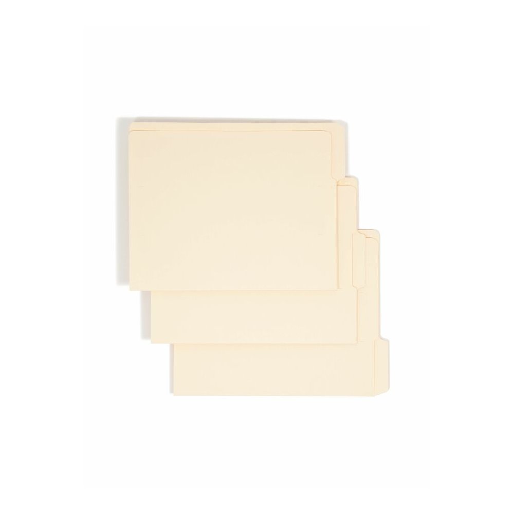 Smead Shelf-Master 1/3 Tab Cut Letter Recycled End Tab File Folder - 8 1/2" x 11" - 3/4" Expansion - End Tab Location - Assorted Tab Position - 11 pt. - 2 Plys - Manila - Reinforced Tab, Embossed - 10. Picture 5