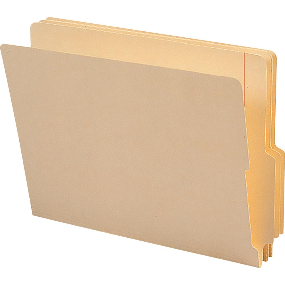 Smead Shelf-Master 1/3 Tab Cut Letter Recycled End Tab File Folder - 8 1/2" x 11" - 3/4" Expansion - End Tab Location - Bottom Tab Position - Manila - 10% Recycled - 100 / Box. Picture 2