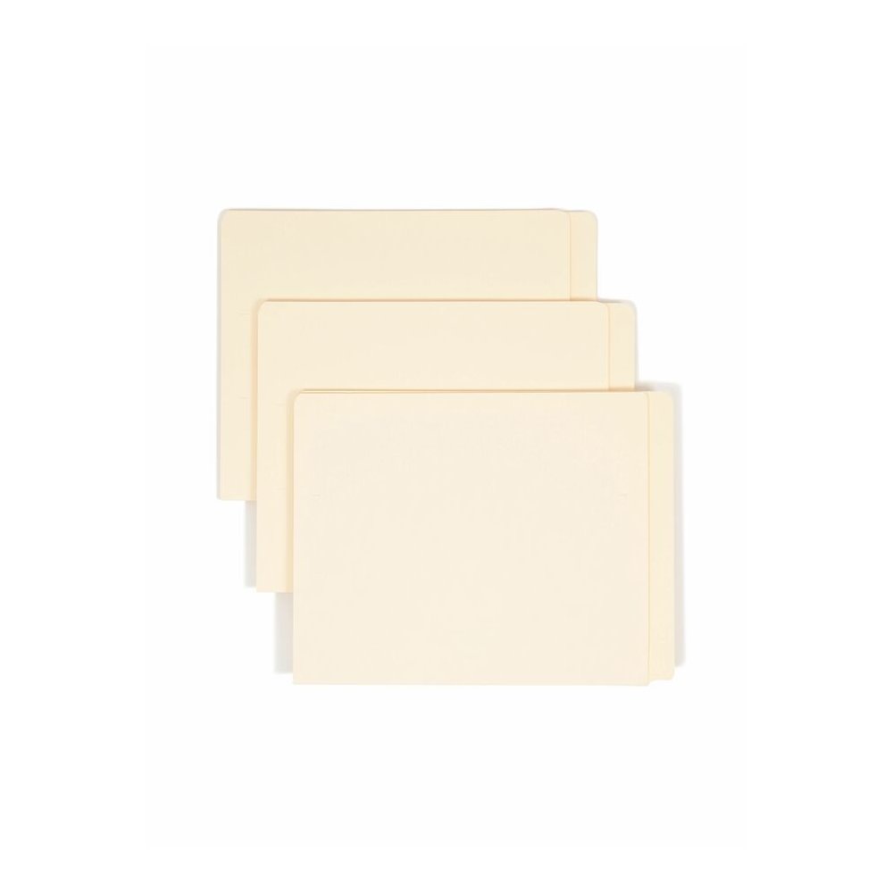 Smead Straight Tab Cut Letter Recycled End Tab File Folder - 8 1/2" x 11" - 3/4" Expansion - 14 pt. - 2 Plys - Manila - Embossed - 10% Recycled - 100 / Box. Picture 5