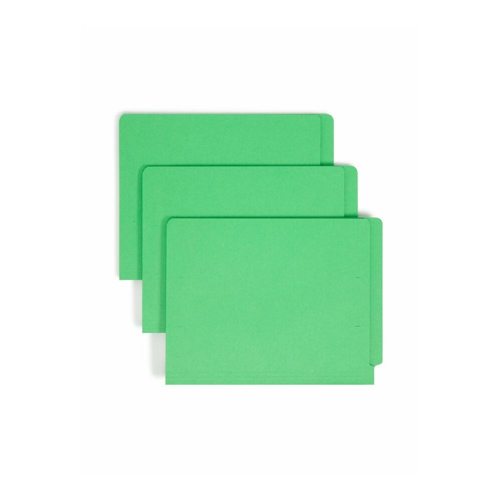 Smead Colored Straight Tab Cut Letter Recycled End Tab File Folder - 8 1/2" x 11" - 3/4" Expansion - 11 pt. - 2 Plys - Green - Heavy Duty, Reinforced Tab - 10% Recycled - 100 / Box. Picture 6