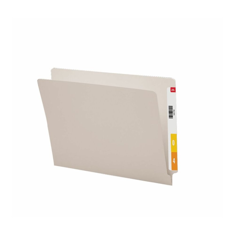 Smead Shelf-Master Straight Tab Cut Letter Recycled End Tab File Folder - 8 1/2" x 11" - 3/4" Expansion - 11 pt. - 2 Plys - Gray - Heavy Duty, Reinforced Tab - 10% Recycled - 100 / Box. Picture 6