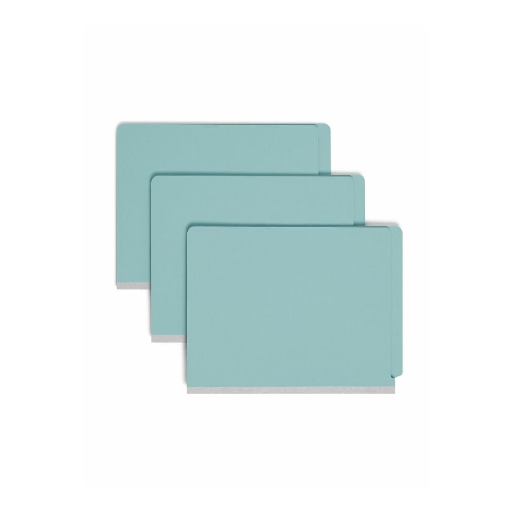 Smead Straight Tab Cut Letter Recycled Classification Folder - 8 1/2" x 11" - 2" Expansion - 2 x 2S Fastener - 2" for Folder - End Tab Location - 2 Divider - 25 pt. - Pressboard - Blue - 100% Recycled. Picture 4