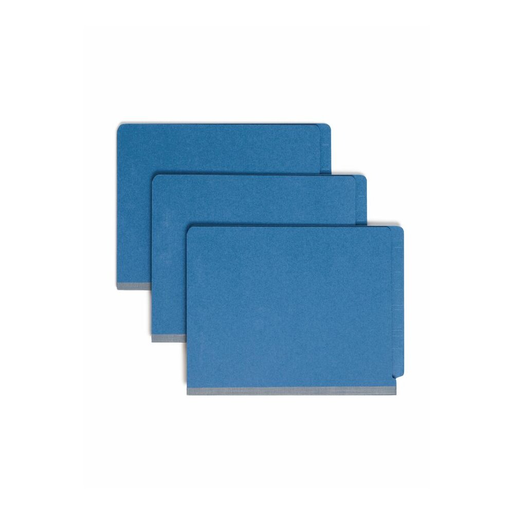 Smead Straight Tab Cut Letter Recycled Classification Folder - 8 1/2" x 11" - 2" Expansion - 2 x 2S Fastener - 2" for Folder - End Tab Location - 2 Divider - 25 pt. - Pressboard - Dark Blue - 100% Rec. Picture 5