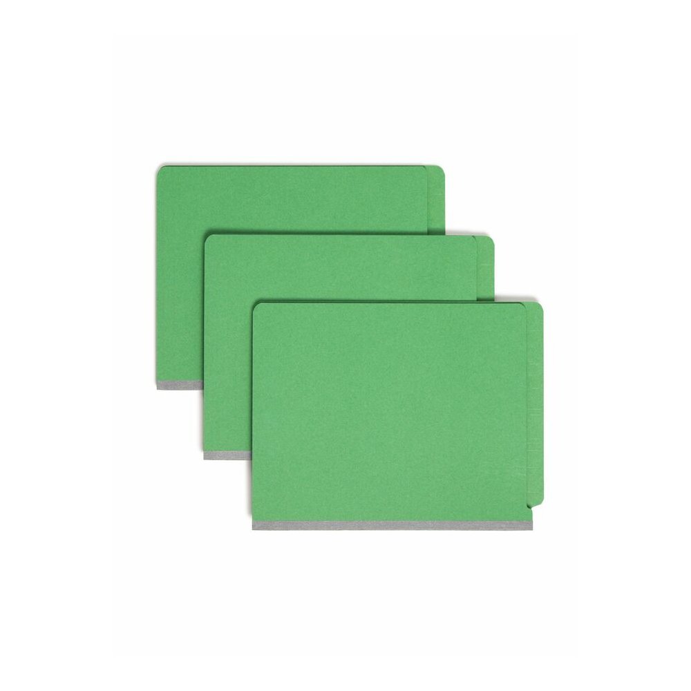 Smead Straight Tab Cut Letter Recycled Classification Folder - 8 1/2" x 11" - 2" Expansion - 2 x 2S Fastener - 2" for Folder - End Tab Location - 2 Divider - 25 pt. - Pressboard - Green - 100% Recycle. Picture 5