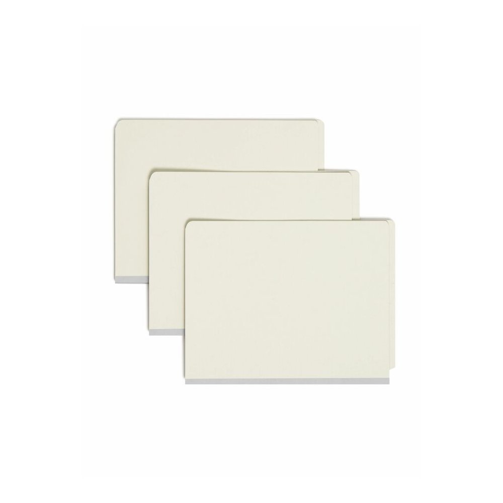 Smead Straight Tab Cut Letter Recycled Classification Folder - 8 1/2" x 11" - 3" Expansion - 2 x 2S Fastener - 2" for Folder, 1" for Divider - End Tab Location - 3 Divider - 25 pt. - Pressboard - Gray. Picture 5