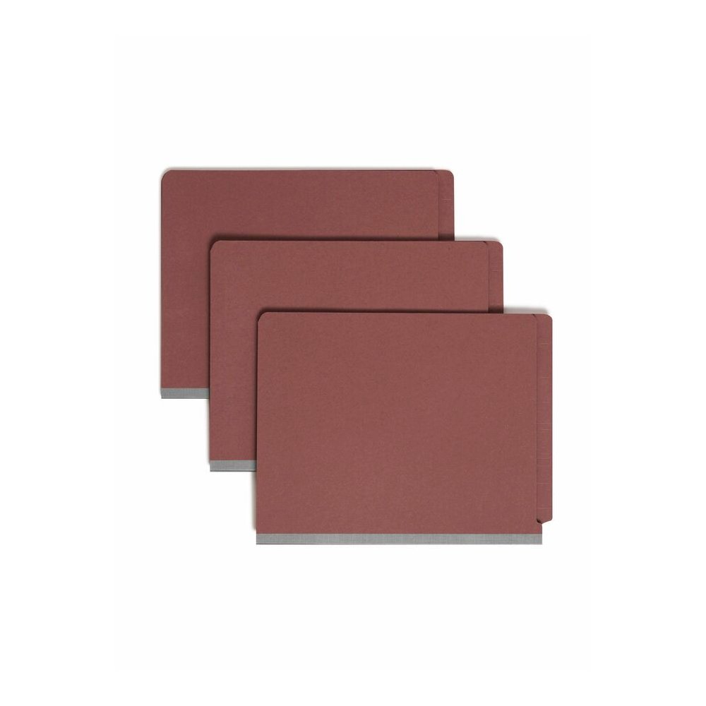 Smead Straight Tab Cut Letter Recycled Classification Folder - 8 1/2" x 11" - 2" Expansion - 2 x 2S Fastener - 2" for Folder - End Tab Location - 2 Divider - 25 pt. - Pressboard - Red - Heavy Duty, Te. Picture 5