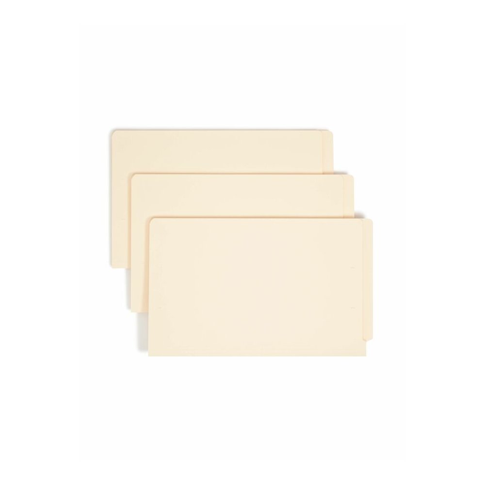 Smead Straight Tab Cut Legal Recycled End Tab File Folder - 8 1/2" x 14" - 3/4" Expansion - 11 pt. - 2 Plys - Manila - Reinforced Tab, Embossed - 10% Recycled - 100 / Box. Picture 6
