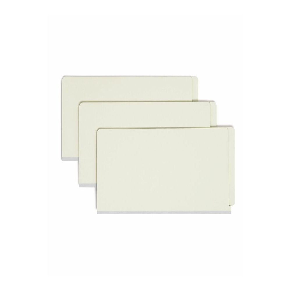 Smead Straight Tab Cut Legal Yes Classification Folder - 8 1/2" x 14" - 2" Expansion - 2 x 2S Fastener - 2" for Folder - End Tab Location - 1 Divider - 25 pt. - Pressboard - Gray, Green - Heavy Duty, . Picture 5
