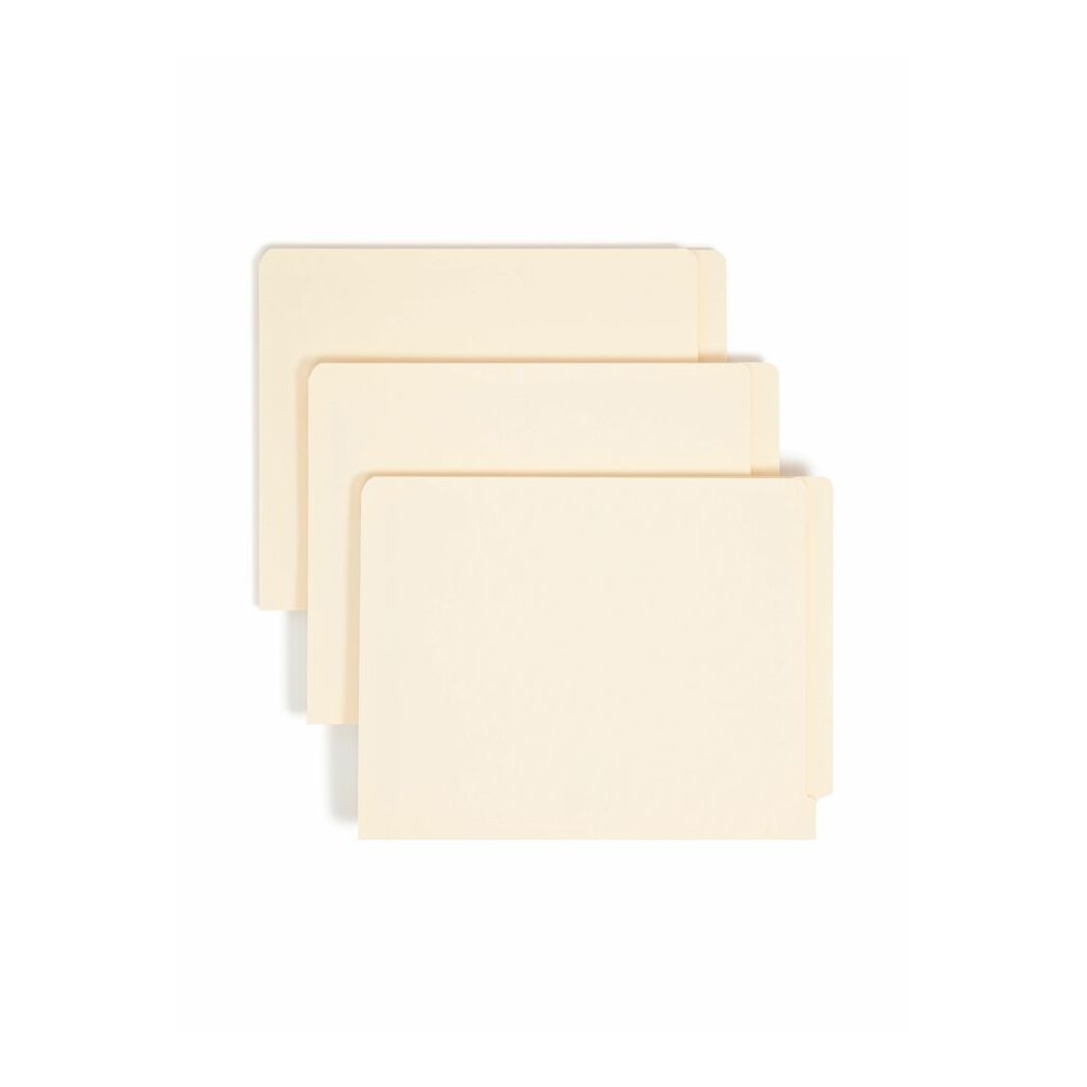 Smead Straight Tab Cut Letter Recycled Fastener Folder - 8 1/2" x 11" - 3/4" Expansion - 1 x 2B Fastener - 2" for Folder - End Tab Location - 11 pt. - 2 Plys - Manila - Reinforced Tab, Embossed - 10% . Picture 6