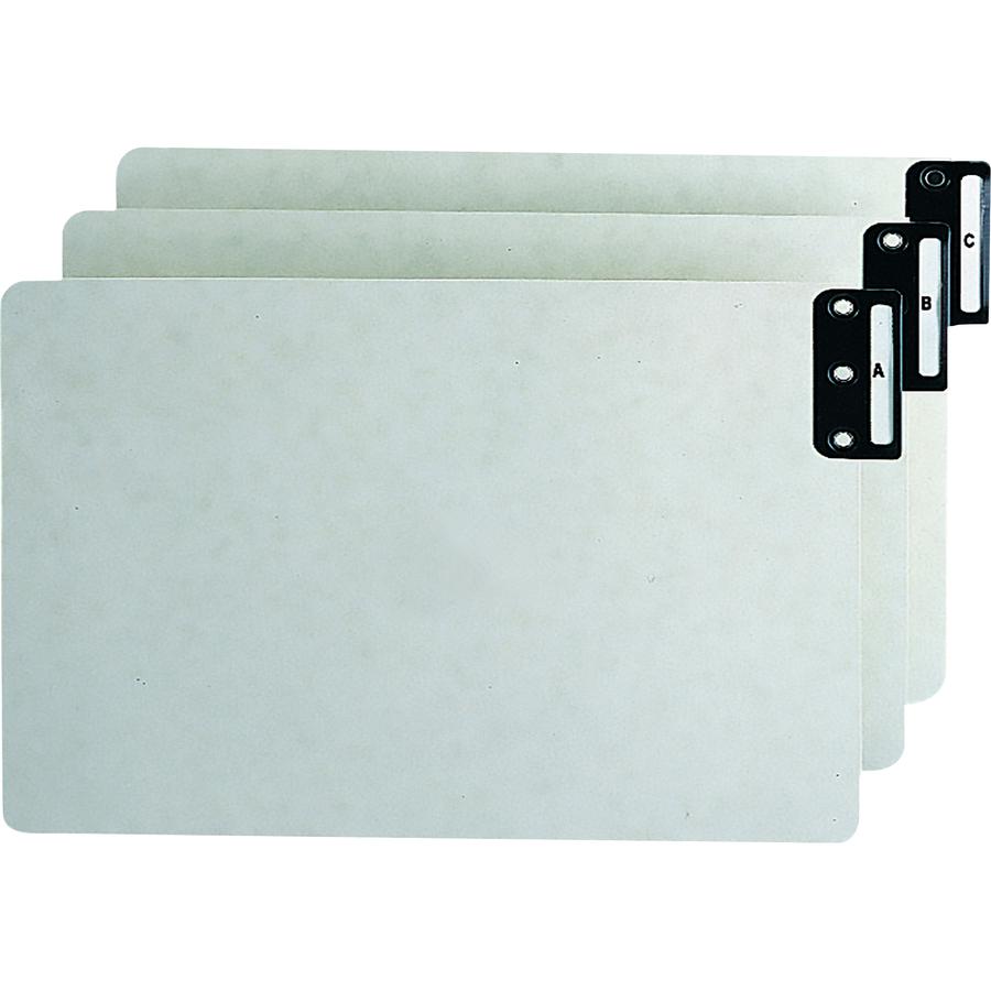Smead 100% Recycled Filing Guides with Vertical Extra-Wide Blank Tab - Printed Tab(s) - Character - A-Z - 25 Tab(s)/Set0.50" Tab Width - Legal - Gray Metal, Green Pressboard Tab(s) - Recycled. Picture 2