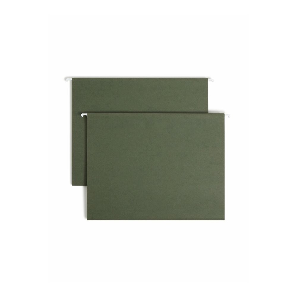 Smead Letter Recycled Hanging Folder - 8 1/2" x 11" - 2" Expansion - 11 pt. - Vinyl - Standard Green - 10% Recycled - 25 / Box. Picture 7