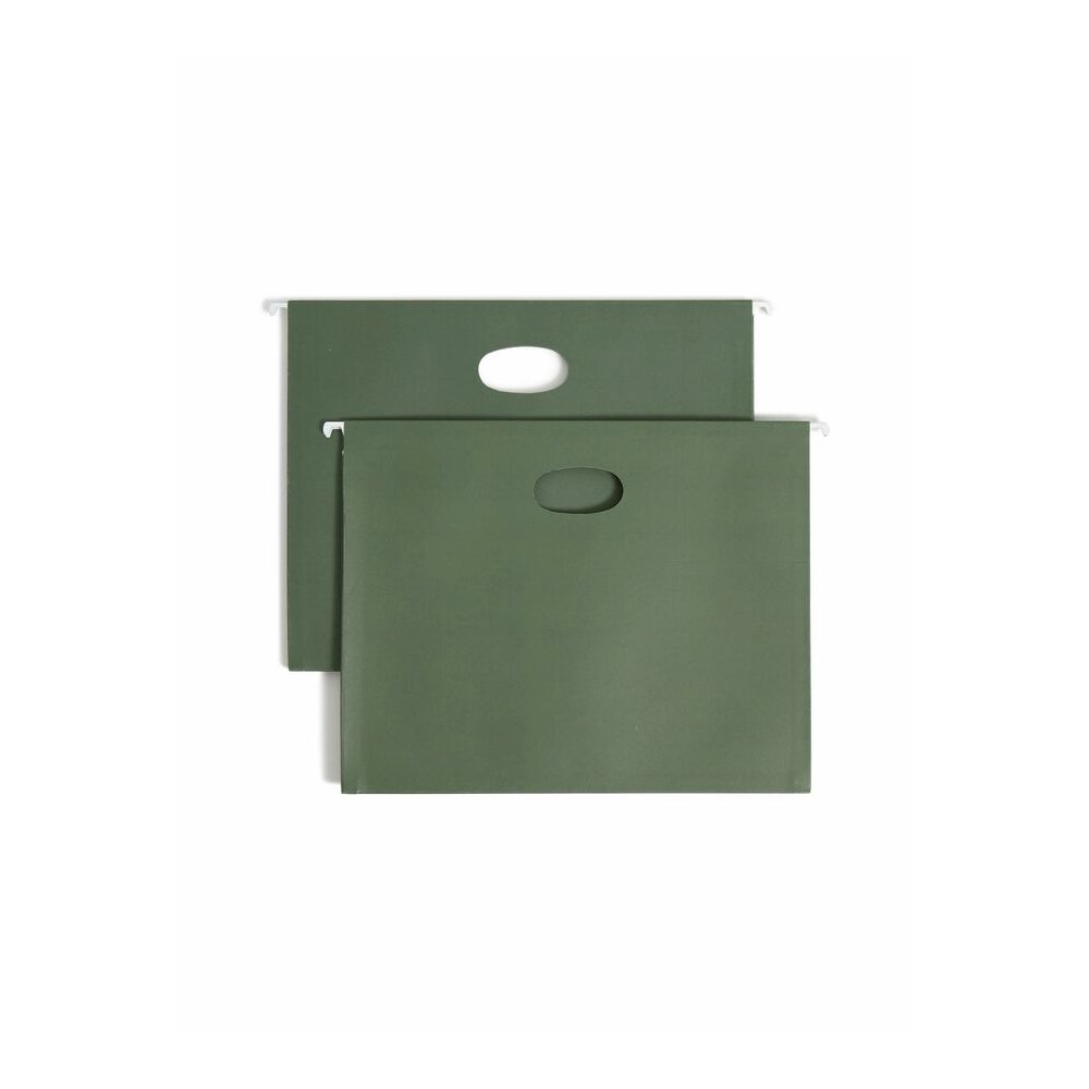 Smead Letter Recycled Hanging Folder - 8 1/2" x 11" - 3 1/2" Expansion - 11 pt. - Standard Green - 30% Recycled - 10 / Box. Picture 7