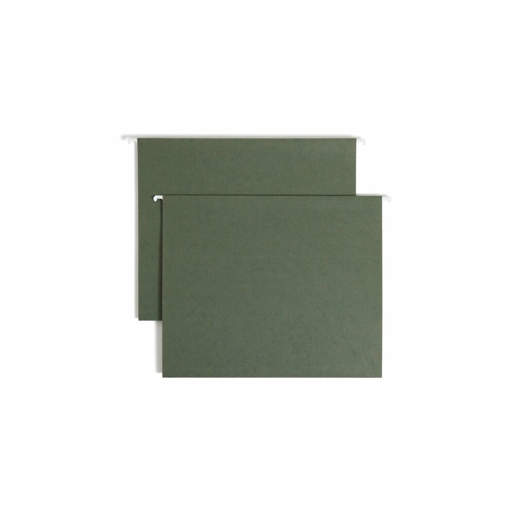 Smead Letter Recycled Hanging Folder - 8 1/2" x 11" - 1" Expansion - 11 pt. - Pressboard - Standard Green - Reinforced Base - 10% Recycled - 25 / Box. Picture 7