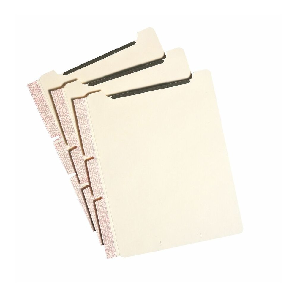 Smead Self-Adhesive Folder Dividers with Twin-Prong Fastener - For Letter 8 1/2" x 11" Sheet - Manila - Manila - 25 / Pack. Picture 2