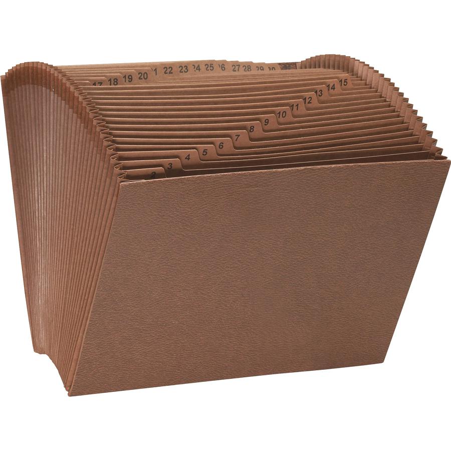 Smead TUFF Letter Recycled Expanding File - 8 1/2" x 11" - 7/8" Expansion - 31 Pocket - Redrope - Reinforced Gusset - 30% Recycled - 1 Each. Picture 11