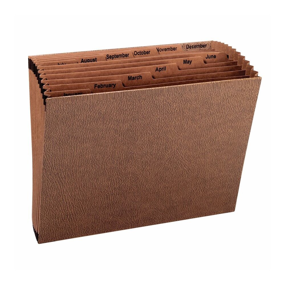 Smead Letter Recycled Expanding File - 8 1/2" x 11" - 7/8" Expansion - 12 Pocket - Redrope - Tear Resistant, Reinforced Gusset - 30% Recycled - 1 Each. Picture 7