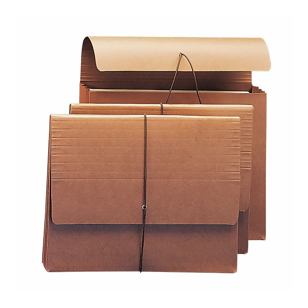 Smead Letter Recycled File Wallet - 8 1/2" x 11" - 3 1/2" Expansion - Redrope - Reinforced Gusset, Elastic Closure, Flap - 30% Recycled - 10 / Box. Picture 2