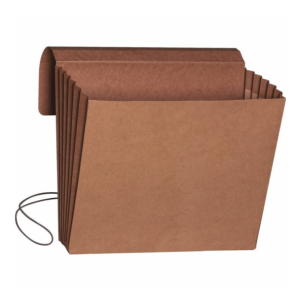 Smead Letter Recycled File Wallet - 8 1/2" x 11" - 5 1/4" Expansion - Redrope - Elastic Closure Flap - 30% Recycled - 10 / Box. Picture 3