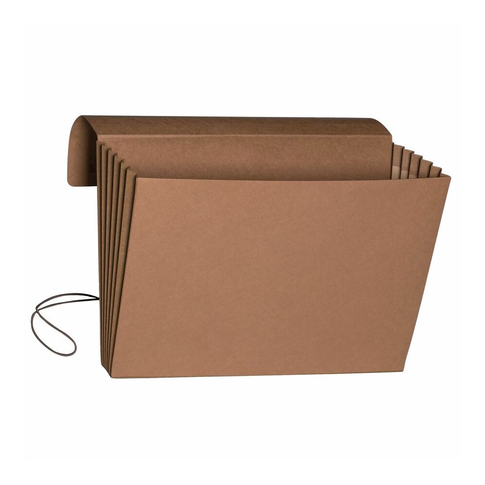 Smead Legal Recycled File Wallet - 8 1/2" x 14" - 5 1/4" Expansion - Redrope - Elastic Closure Flap, Tear Resistant Gusset - 30% Recycled - 10 / Box. Picture 4