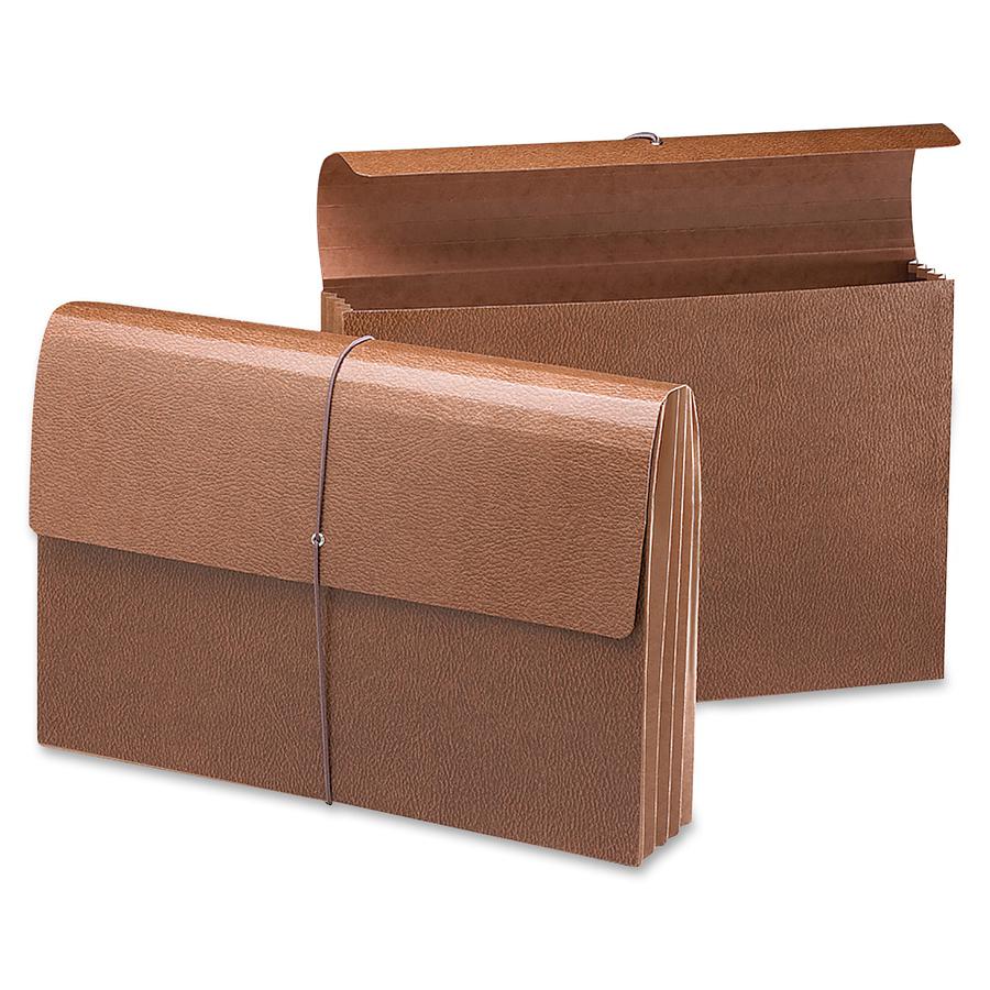 Smead Legal Recycled File Wallet - 8 1/2" x 14" - 3 1/2" Expansion - Redrope - Reinforced Gusset, Elastic Closure, Flap, Tear Resistant - 30% Recycled - 1 Each. Picture 7