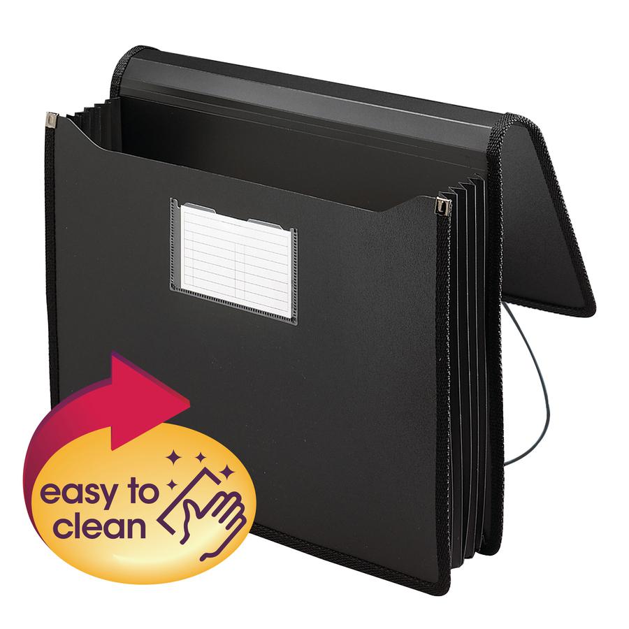 Smead Letter File Wallet - 8 1/2" x 11" - 5 1/4" Expansion - Front Pocket(s) - Plastic - Black - 1 Each. Picture 3