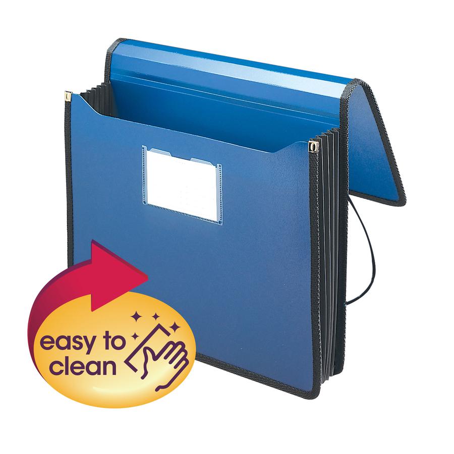 Smead Letter File Wallet - 8 1/2" x 11" - 5 1/4" Expansion - Front Pocket(s) - Plastic - Navy Blue - 1 Each. Picture 2