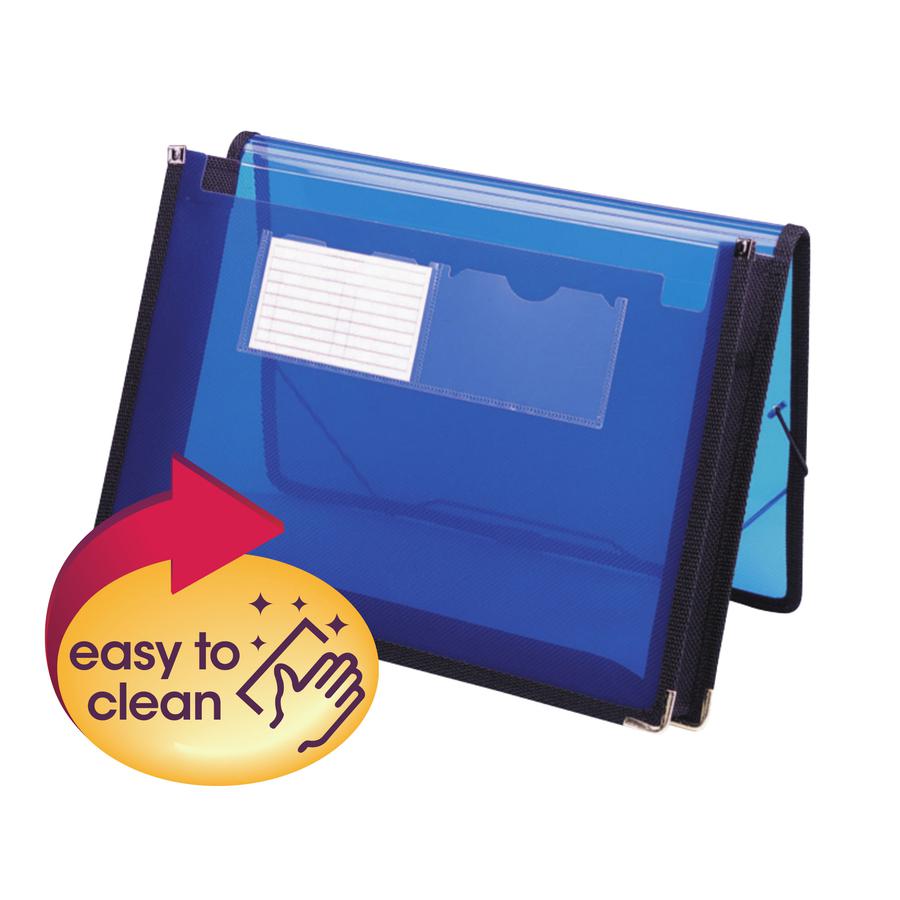 Smead Letter File Wallet - 8 1/2" x 11" - 2 1/4" Expansion - 2 Front Pocket - Polypropylene - Blue - 1 Each. Picture 3