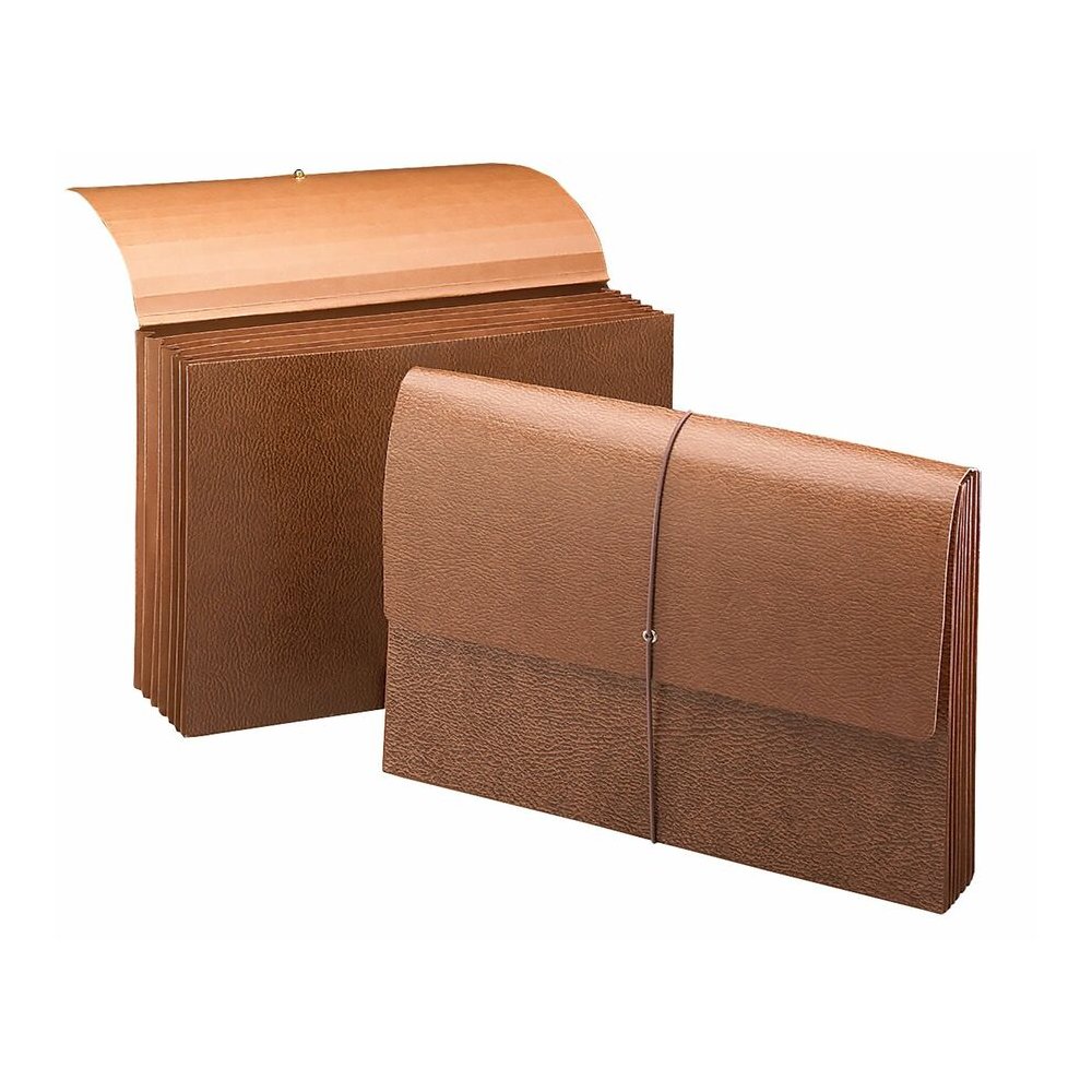 Smead Legal Recycled File Wallet - 8 1/2" x 14" - 5 1/4" Expansion - 6 Pocket - Redrope - Flap, Reinforced, Elastic Closure - 30% Recycled - 1 Each. Picture 2