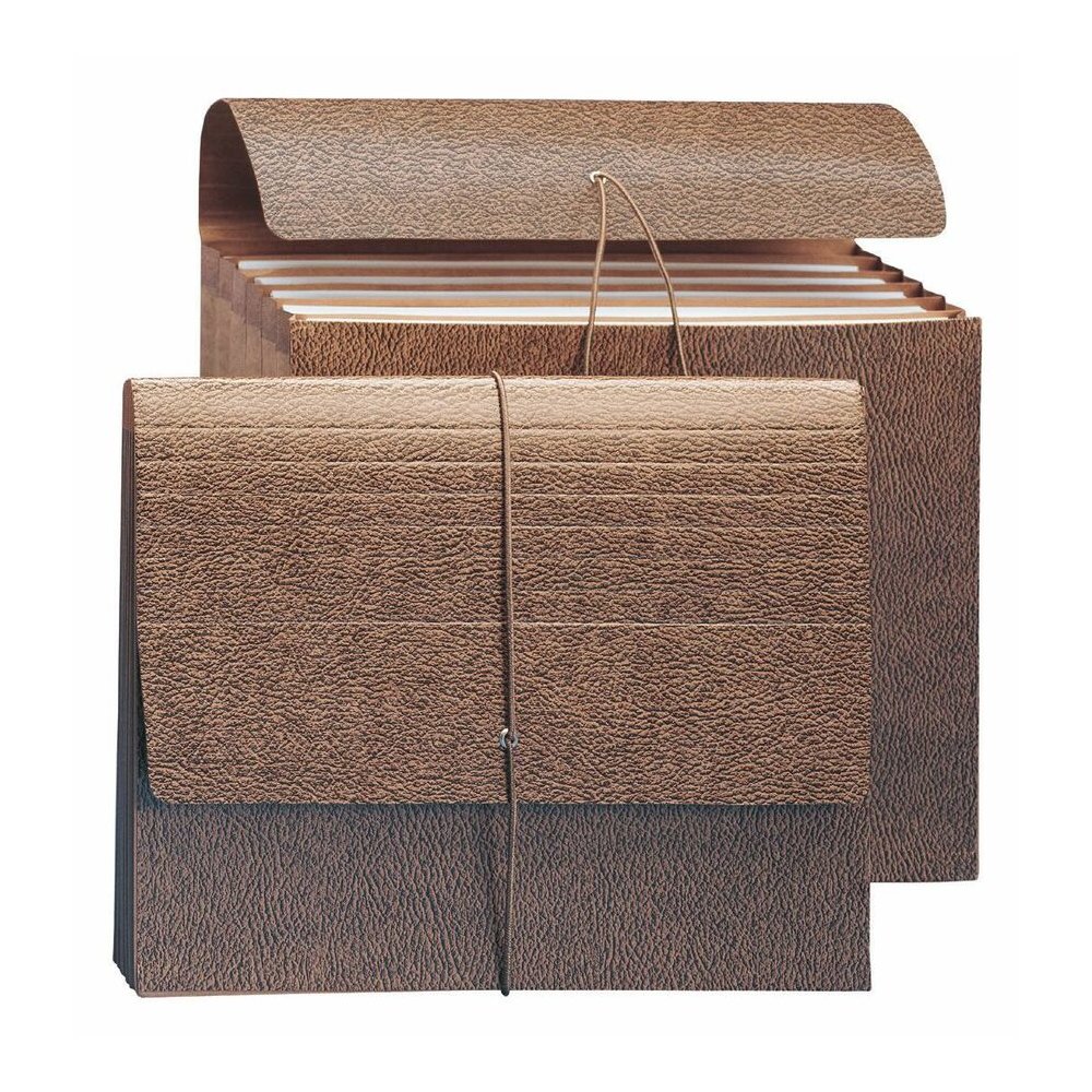 Smead Letter Recycled File Wallet - 8 1/2" x 11" - 5 1/4" Expansion - 6 Pocket - Redrope - Elastic Closure - 30% Recycled - 10 / Box. Picture 2