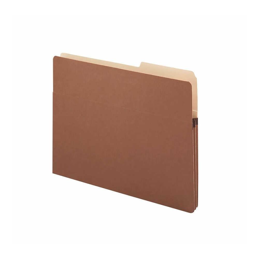 Smead 2/5 Tab Cut Letter Recycled File Pocket - 8 1/2" x 11" - 1 3/4" Expansion - Top Tab Location - Right Tab Position - Redrope - Tear Proof, Reinforced Gusset, Durable - 30% Recycled - 25 / Box. Picture 3