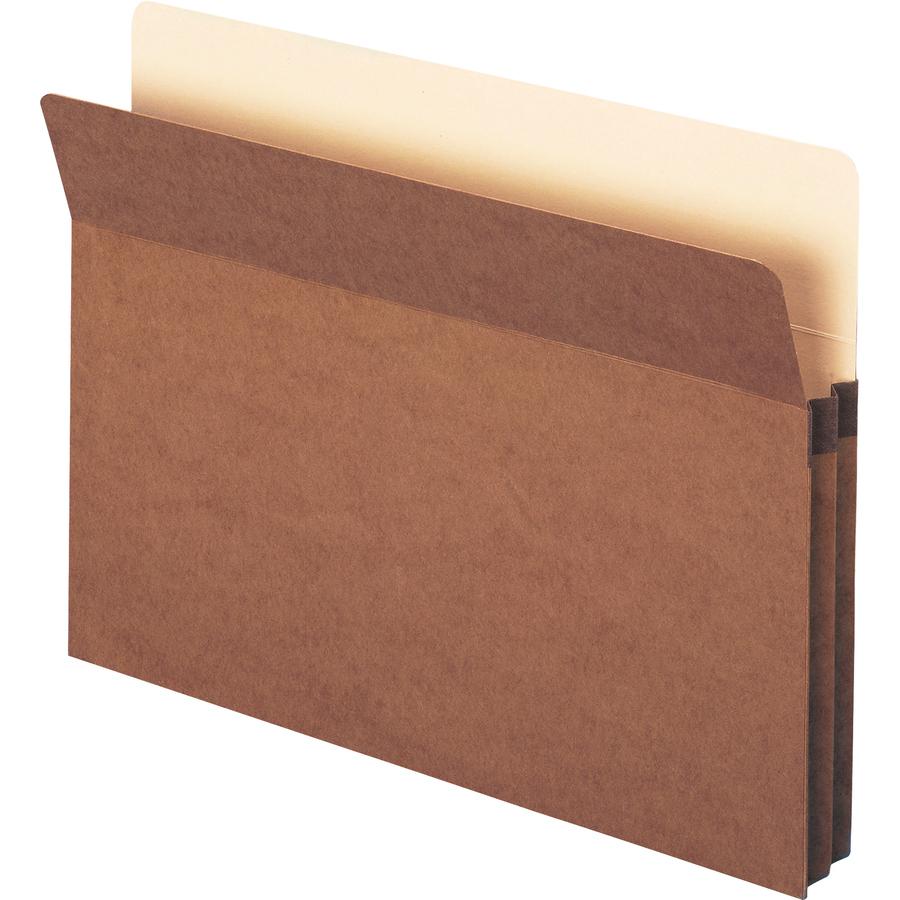 Smead Straight Tab Cut Letter Recycled File Pocket - 8 1/2" x 11" - 1 3/4" Expansion - Top Tab Location - 12.5 pt. - Redrope - Tear Proof - 30% Recycled - 25 / Box. Picture 5