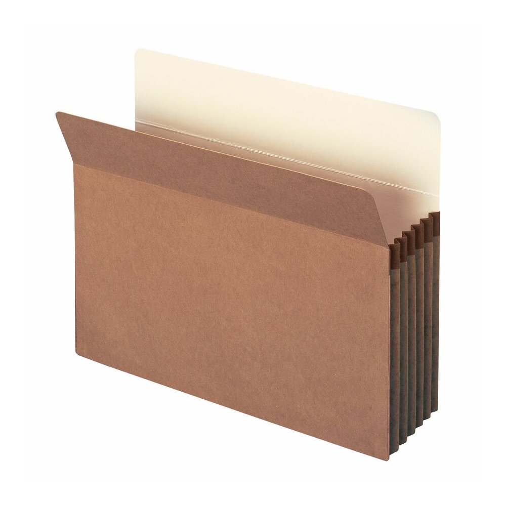Smead Straight Tab Cut Letter Yes File Pocket - 8 1/2" x 11" - 5 1/4" Expansion - Top Tab Location - 12.5 pt. - Redrope - Tear Resistant, Rounded Corner, Reinforced Gusset - 30% Recycled - 10 / Box. Picture 5