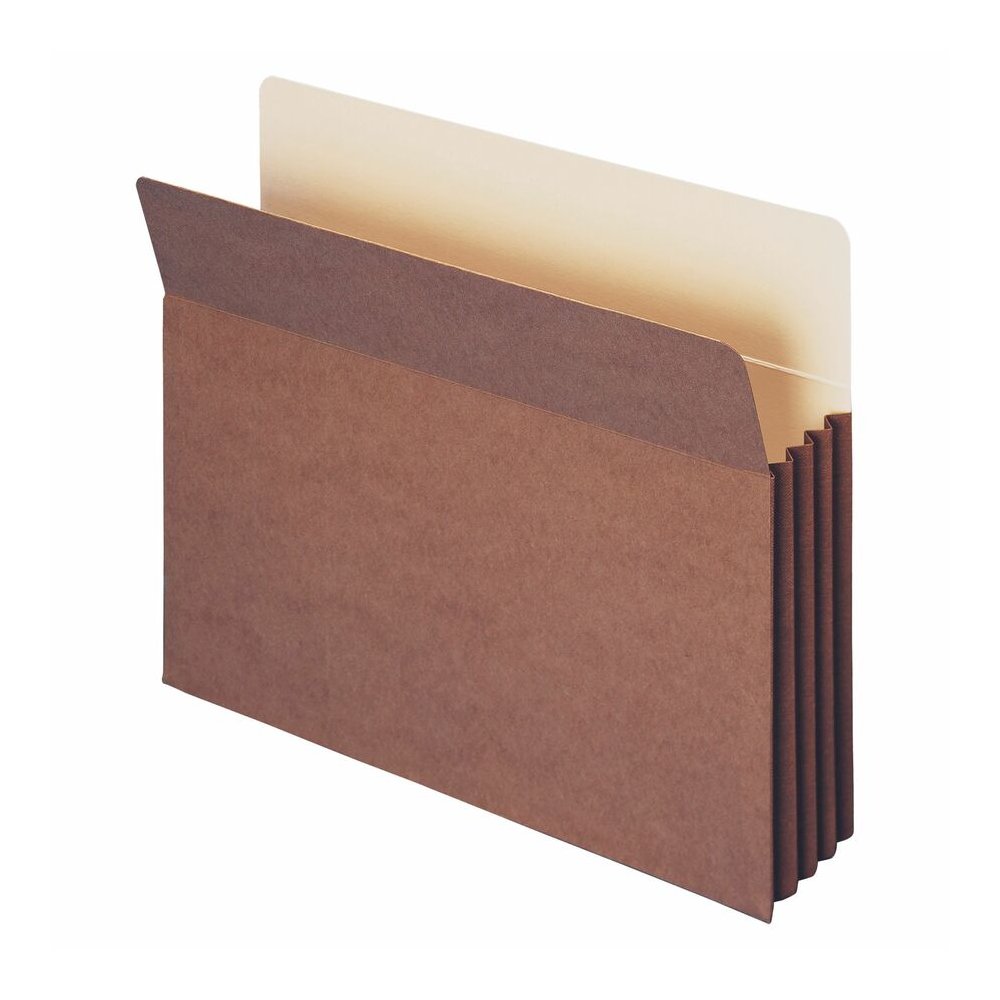 Smead TUFF Straight Tab Cut Letter Recycled File Pocket - 8 1/2" x 11" - 3 1/2" Expansion - 11 pt. - Redrope - Reinforced Gusset, Tear Resistant, Heavyweight Cover - 30% Recycled - 10 / Box. Picture 5