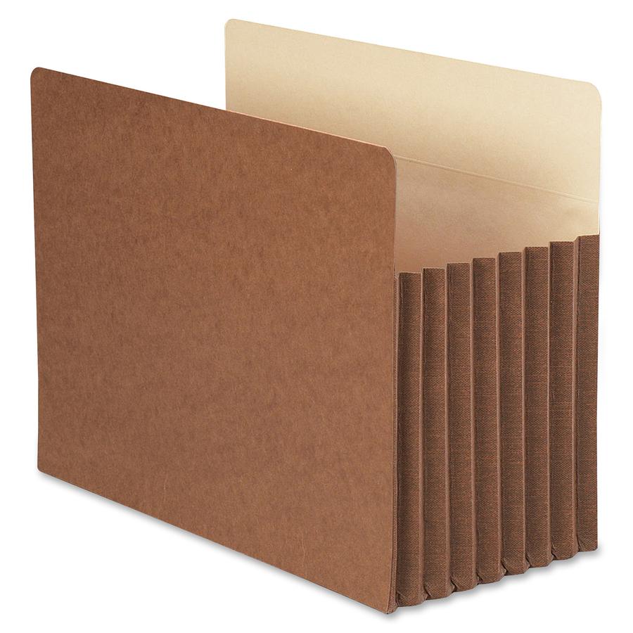 Smead TUFF Straight Tab Cut Letter Recycled File Pocket - 8 1/2" x 11" - 7" Expansion - 12.5 pt. - Redrope - Reinforced Gusset, Heavyweight Cover, Tear Resistant - 30% Recycled - 5 / Box. Picture 6