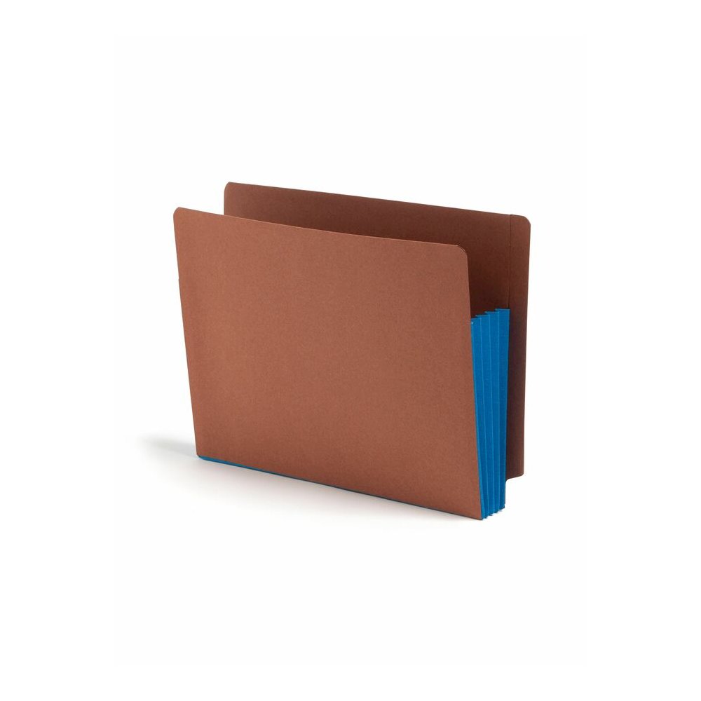 Smead Straight Tab Cut Letter Yes File Pocket - 8 1/2" x 11" - 3 1/2" Expansion - 1 Pocket - Top Tab Location - 12.5 pt. - 2 Plys - Blue - Tear Resistant - 30% Recycled - 10 / Box. Picture 8