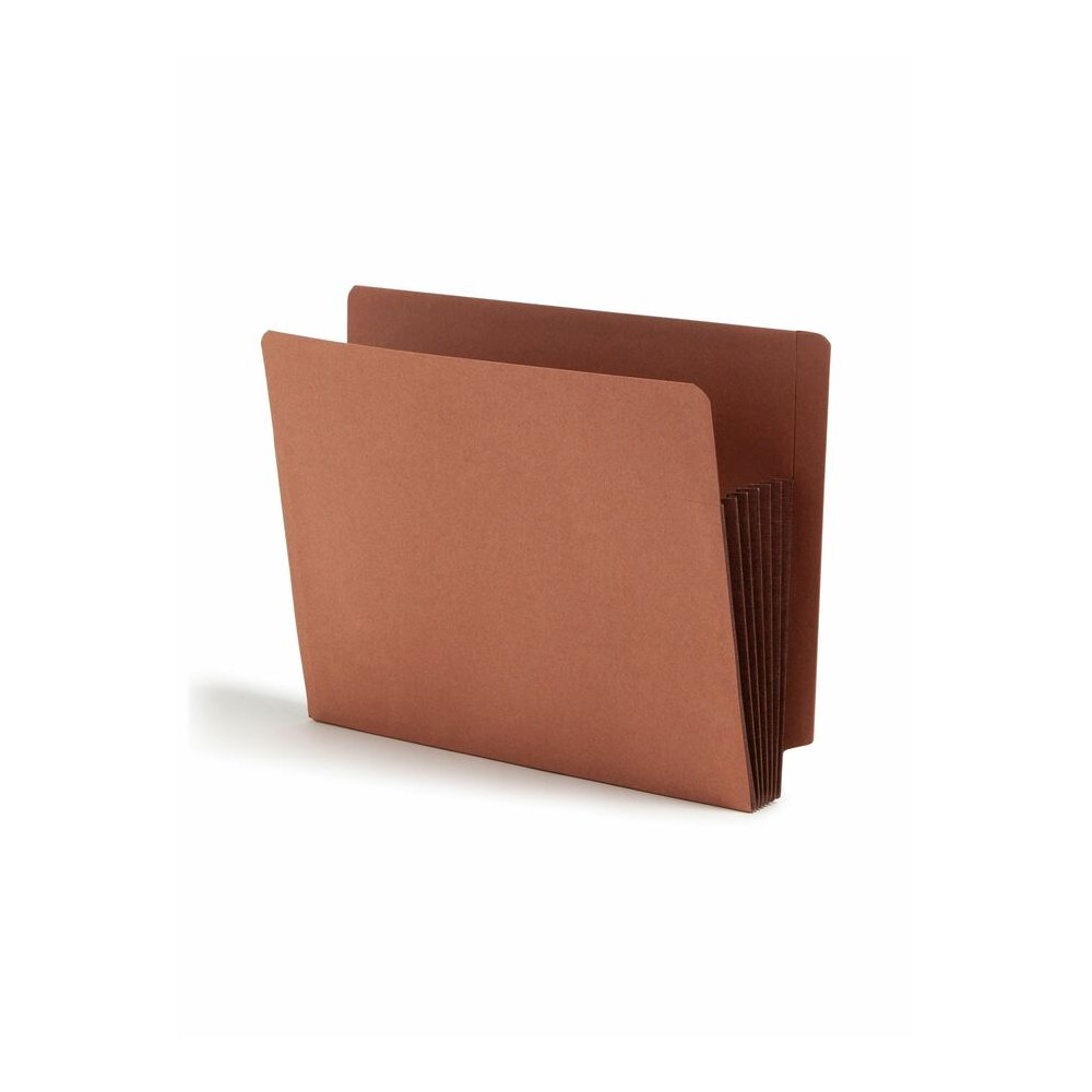 Smead Straight Tab Cut Letter Recycled File Pocket - 8 1/2" x 11" - 5 1/4" Expansion - 12.5 pt. - 2 Plys - Dark Brown - Embossed, Tear Resistant - 30% Recycled - 10 / Box. Picture 4