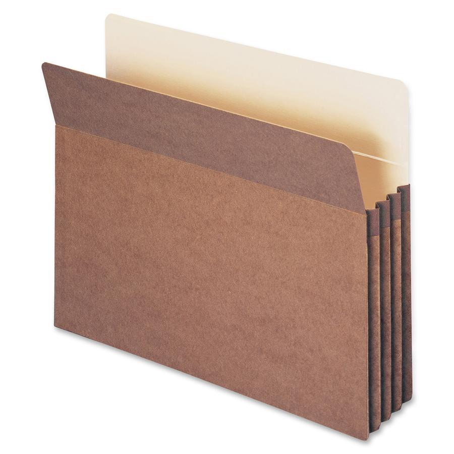 Smead Straight Tab Cut Letter Recycled File Pocket - 8 1/2" x 11" - 3 1/2" Expansion - Top Tab Location - 12.5 pt. - Redrope - Reinforced Corner, Reinforced Gusset - 30% Recycled - 50 / Box. Picture 7