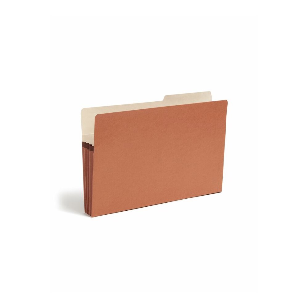 Smead 2/5 Tab Cut Legal Recycled File Pocket - 8 1/2" x 14" - 3 1/2" Expansion - Right Tab Position - 9 pt. - Redrope - Tear Resistant, Reinforced Gusset, Durable - 30% Recycled - 25 / Box. Picture 4