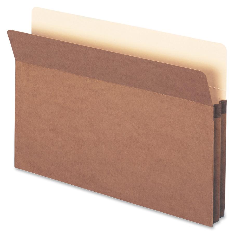 Smead Straight Tab Cut Legal Recycled File Pocket - 8 1/2" x 14" - 1 3/4" Expansion - Top Tab Location - 12.5 pt. - Redrope - Tear Resistant, Rounded Corner, Reinforced Gusset - 30% Recycled - 25 / Bo. Picture 9